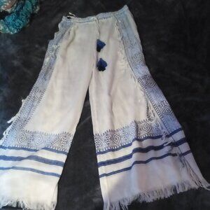 White baggy beach pants size L